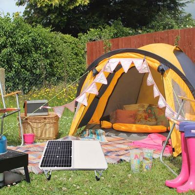 Ausklappbar Portable Solar Panel 18w Monokristalline PV Solar Tisch Panel für Camping Picknick Energiesystem aus dem Netz
