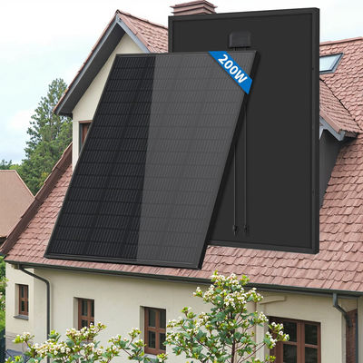 Solarenergiesystem für Haus 200 Watt schwarze Solarzelle mit Glas und 900 mm Photovoltaikkabel